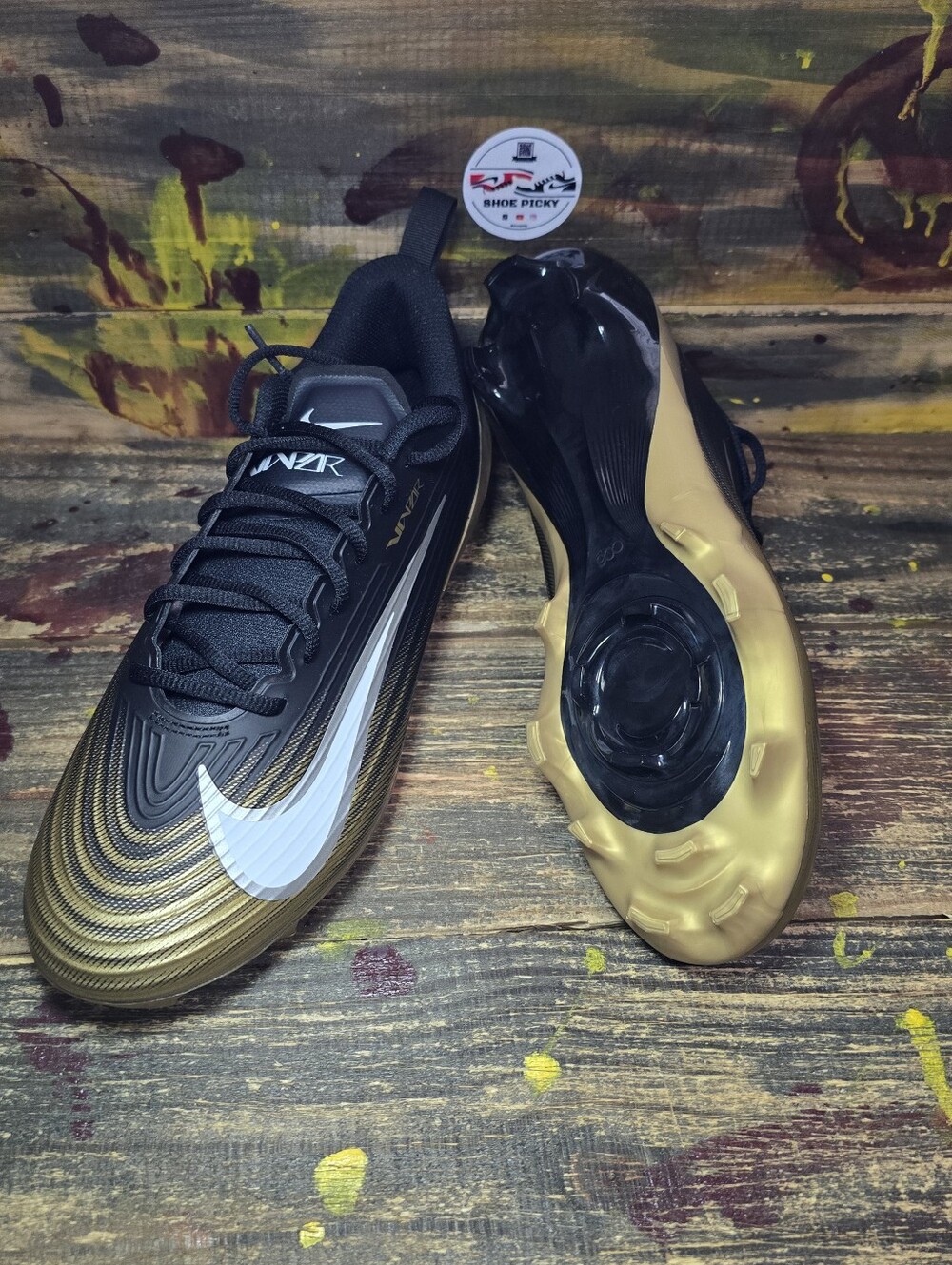 Nike Air Vapor Speed 3 Football Cleats Black Gold FB3303-003 Men's Size 11, 12 - Picture 7 of 9
